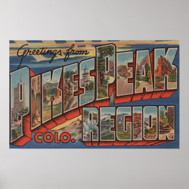 Colorado Springs, Colorado - Pikes Peak Poster (Front)
