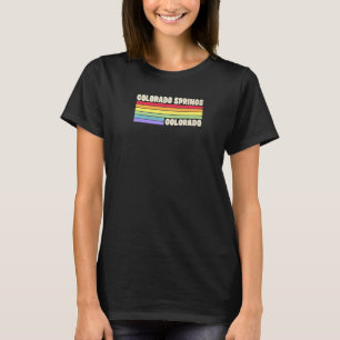 Colorado Springs Colorado Pride Rainbow Flag Gay P T-Shirt