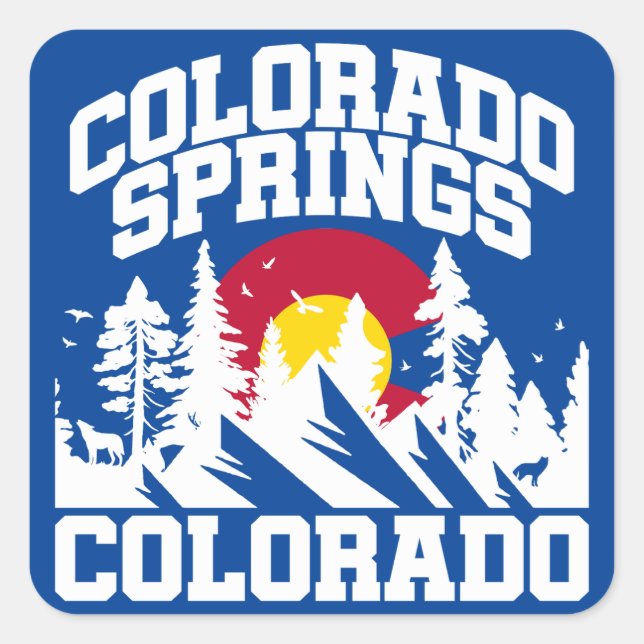 Colorado Springs,Colorado Square Sticker (Front)