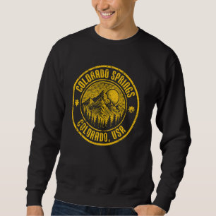 Colorado Springs Colorado USA Distressed Mountain  Sweatshirt