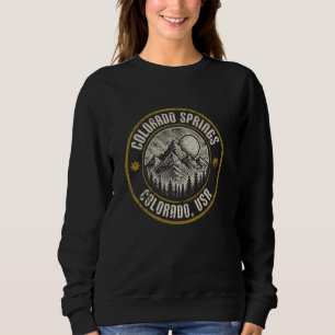 Colorado Springs Colorado USA Distressed Mountain Sweatshirt