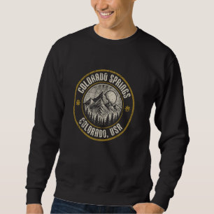 Colorado Springs Colorado USA Distressed Mountain Sweatshirt