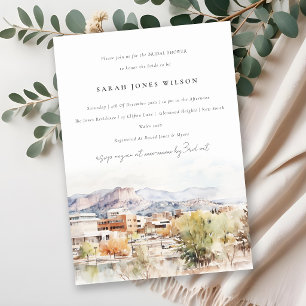 Colorado Springs Colorado Watercolor Bridal Shower Invitation
