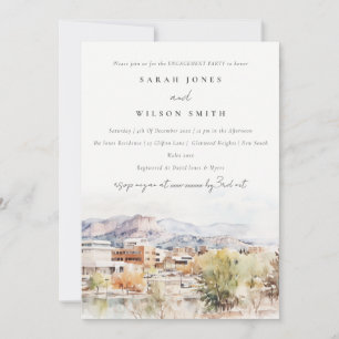 Colorado Springs, Colorado Watercolor Engagement  Invitation