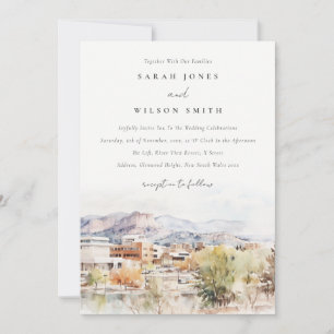 Colorado Springs, Colorado Watercolor Wedding Invitation