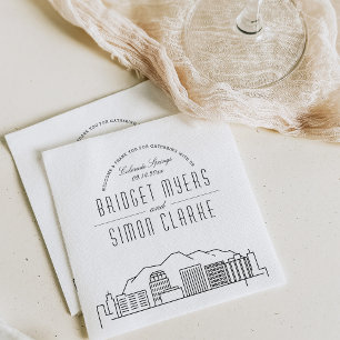 Colorado Springs Deco Skyline   Wedding Event Napkin