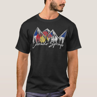 Colorado Springs Flag Mountains  Cool Souvenir T-Shirt