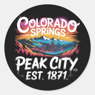 Colorado Springs Graffiti Mural Street Art Design  Classic Round Sticker