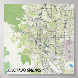 Colorado Springs map Poster
