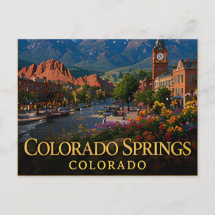 Colorado Springs Pikes Peak & Rocky Mountain Postcard