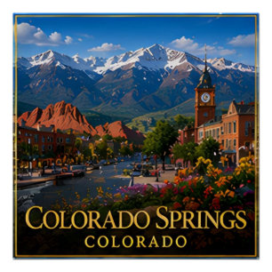 Colorado Springs Pikes Peak & Rocky Mountain Poster