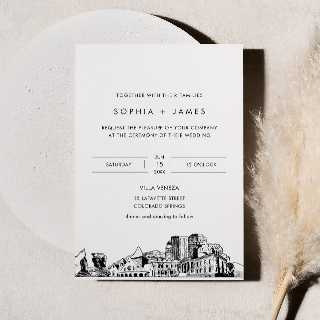 Colorado Springs Skyline Wedding Invitation (Creator Uploaded)