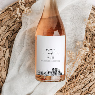 Colorado Springs Skyline Wine Label