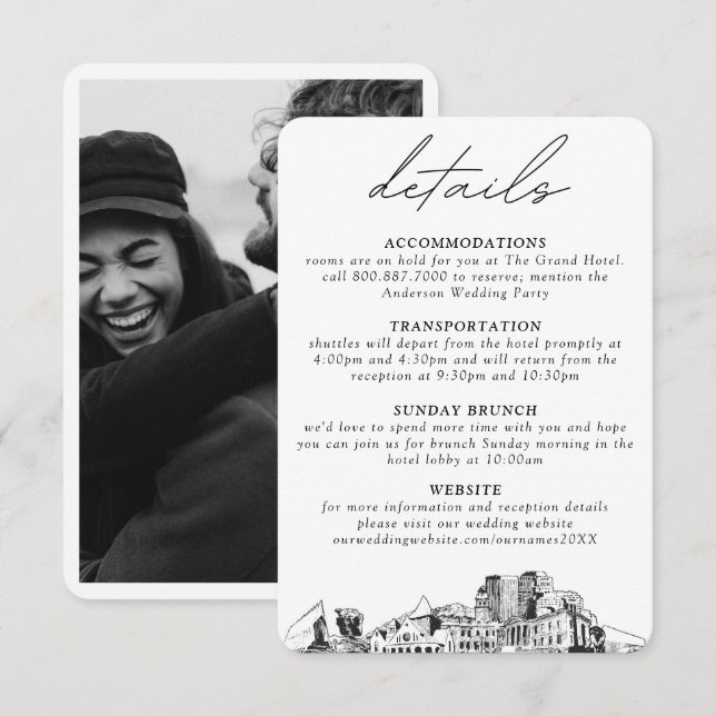 Colorado Springs Wedding Details Enclosure Card (Front/Back)
