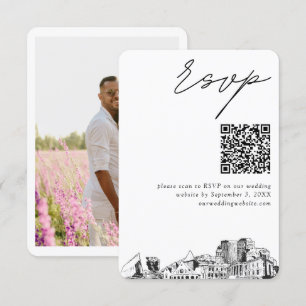 Colorado Springs Wedding Modern RSVP QR Code Enclosure Card