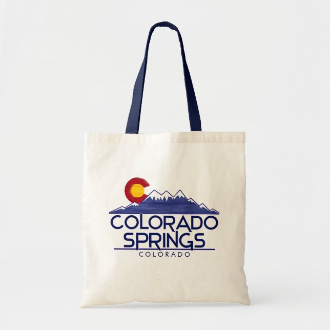 Colorado Springs wood mountains tote bag (Front)