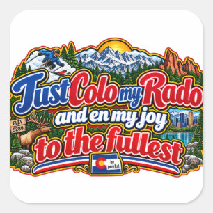 Colorado square sticker. sticker