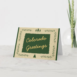 Colorado State Christmas Holiday Greetings Card