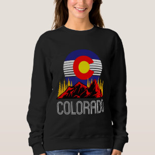 Colorado State Denver Flag Souvenir Mountain Vinta Sweatshirt
