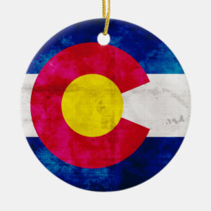 Colorado State Flag Ceramic Tree Decoration