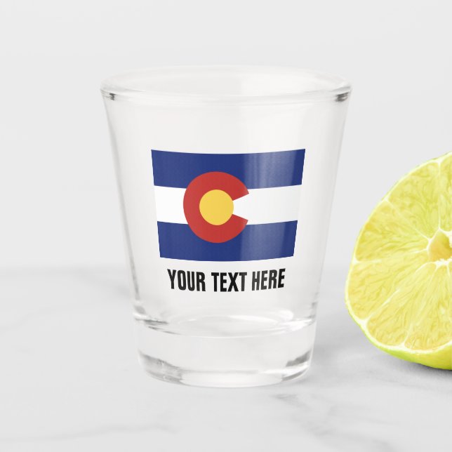 Colorado state flag custom drinking shot glass (Front)