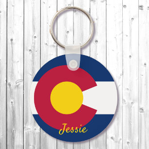 Colorado State Flag Customize Name Keychain Tag