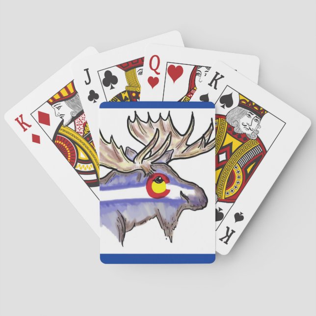 Colorado state flag design elk playing cards (Back)