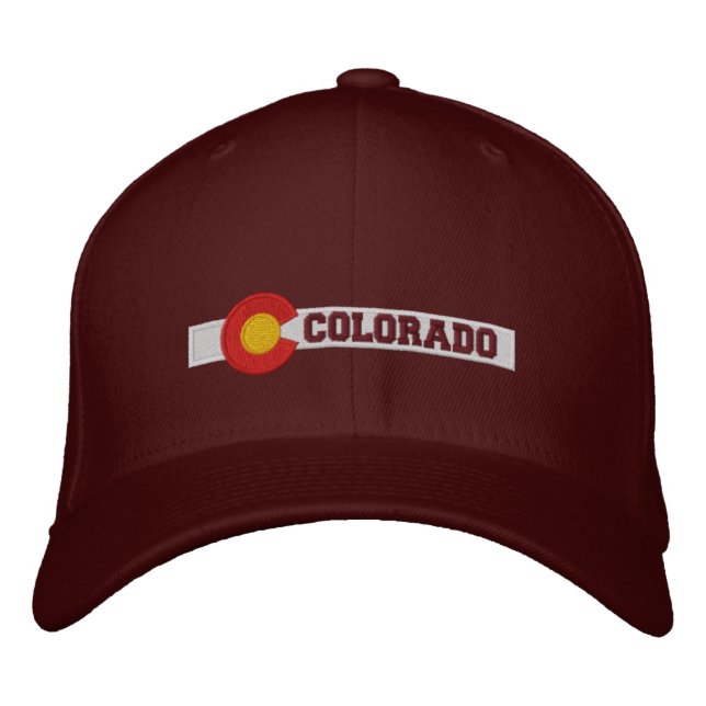 Colorado State Flag Design Embroidered Hat (Front)