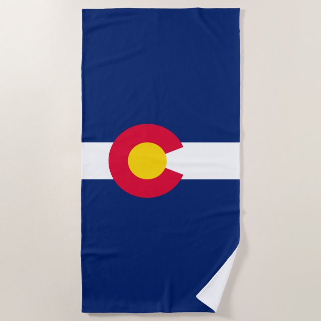 Colorado State Flag Design on a Beach Towel (Front)