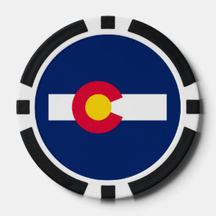 Colorado State Flag Design Poker Chips