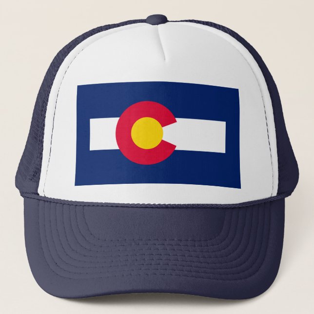 Colorado State Flag Design Trucker Hat (Front)