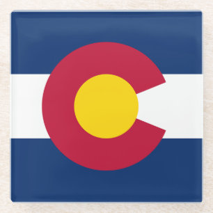 Colorado State Flag Glass Coaster