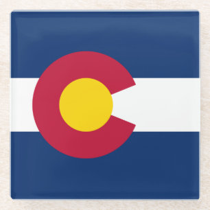 Colorado State Flag Glass Coaster