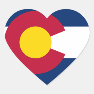 Colorado State Flag Heart Sticker