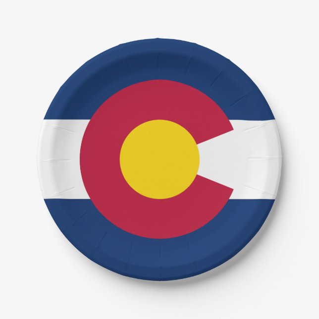 Colorado State Flag Paper Plate (Front)