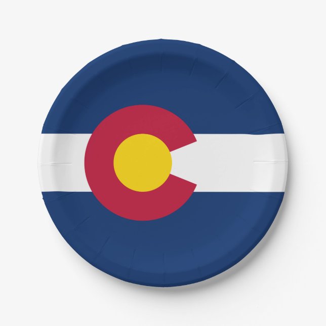 Colorado State Flag Paper Plate (Front)