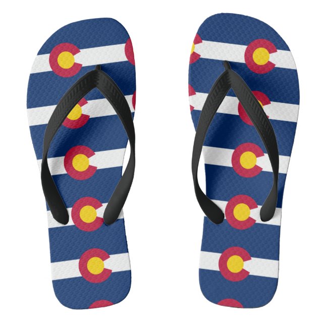 Colorado State Flag Pattern Jandals (Footbed)