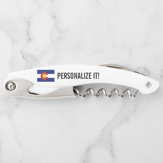 Colorado state flag personalized foldable corkscrew (Front)