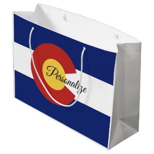 Colorado state flag personalized gift bags