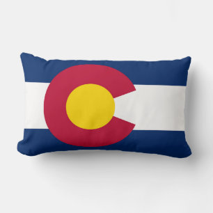 Colorado State Flag Print Patriotic Lumbar Cushion
