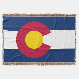 Colorado State Flag Print Patriotic Throw Blanket