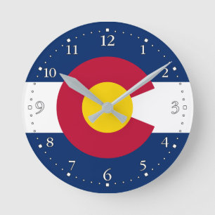 Colorado State Flag Round Clock