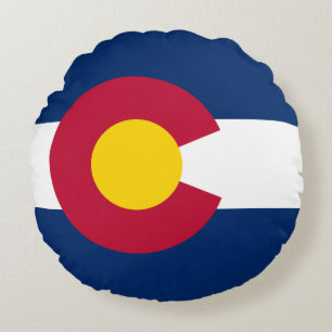Colorado State Flag Round Cushion