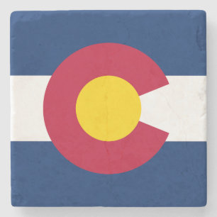 Colorado State Flag Stone Coaster