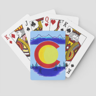 Colorado state flag symbol art playing cards