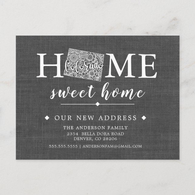 COLORADO State Moving Announcement Post Card (Front)