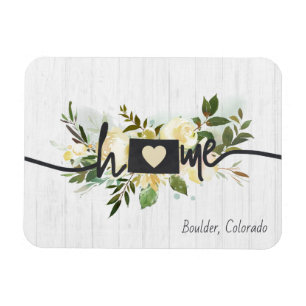 Colorado State Personalised Your Home City Rustic Magnet