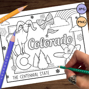 colorado state shape and facts colouring page