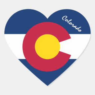 Colorado Sticker, Heart, Patriotic Colorado Flag Heart Sticker