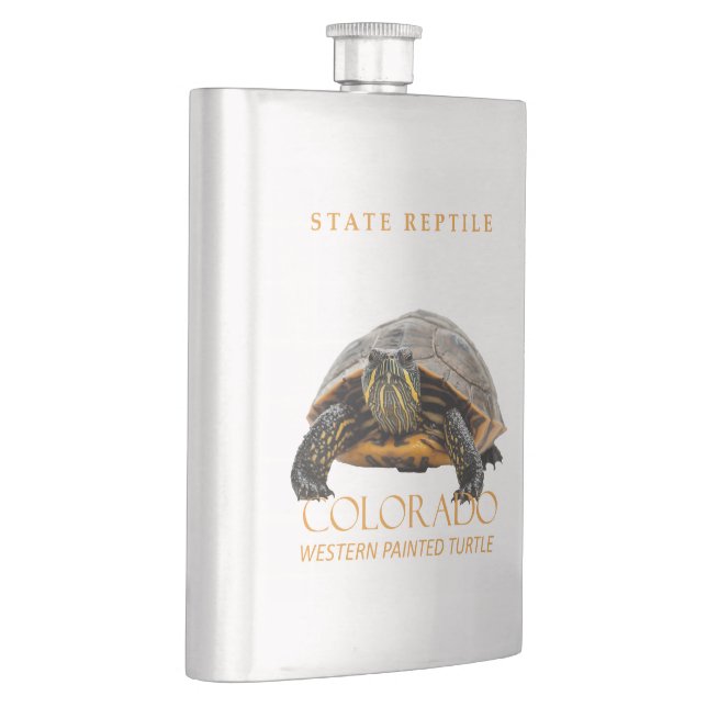 Colorado Territory Reptile Western Painted Turtle Hip Flask (Right)